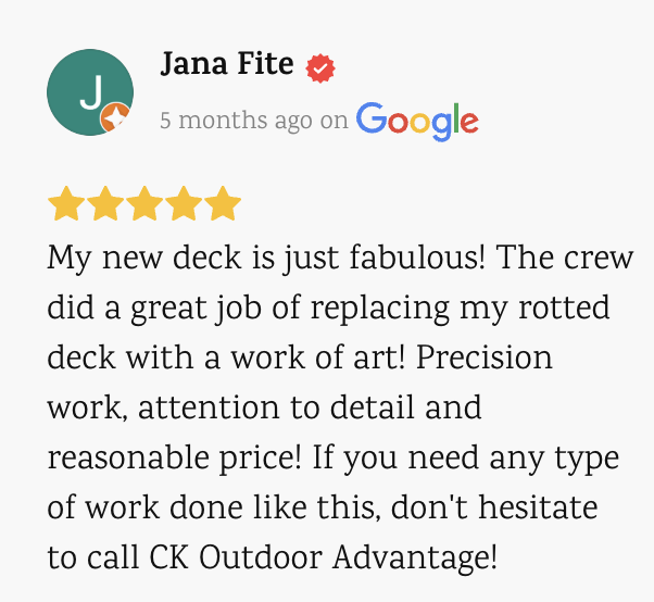 5-star Google review from Jana Fite