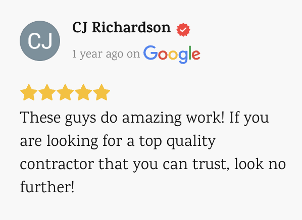 5-star Google review from CJ Richardson